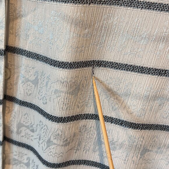 VTG 80s Images by Krizia Blouse Size 8 Italian Design Jacquard Stripe Puff Sleev - Picture 8 of 9